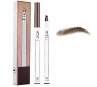 2pc 3D Magic Eyebrow Tattoo Pencil,Eyebrow Pencil with 4 Fork Tips,Long Lasting Waterproof Fork Tip Brow Pen,3D Microblading Brow Pen,Natural Makeup for Beginners (02)
