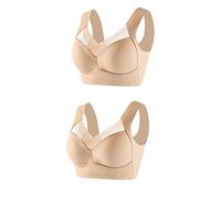2PC/3PC Wmbra Bra UK for Older Posture Correcting Bra Non Wired Push Up Sport Bras Ladies Full Back Cover Wireless Plus Size Bra Breathable Comfy Mastectomy Bras Pull On Bras for Women UK