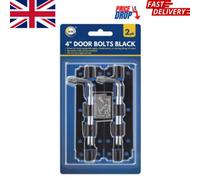 2Pc 4 Inch Door Bolts Black Heavy Duty Security Locks For Home Office Cabinet And Wooden Metal Doors