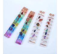 2pc 7 Chakra Selenite Stick Natural Crystal Chip Tumble Stone Wand for Meditation Clearing Yoga Decor