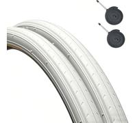 2PC 700x23C Vibrant Colored Bicycle Tires 8 Colors 700/23C Wear Resistant 700 23 C for Road City Bike(WHITE,Tire+tube Presta Valve 60)
