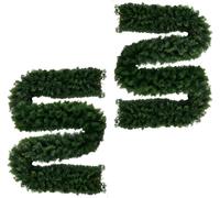 2pc 9ft Pine Plain Green Christmas Garland | 2.7m x 25cm Realistic, Non-Lit Xmas Garland for Decorating Stairs, Fireplaces, Doors & Windows, Flexible, Durable Holiday Home Decor for Indoor & Outdoor.