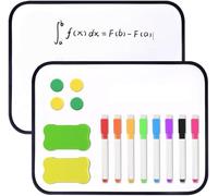 2PC A4 Double Sided Whiteboard - 30x21cm Dry Erase Board with Pens, Eraser & Accessories, Portable Mini Writing Board for Home Office
