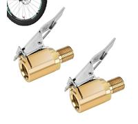 2pc Air Chuck Quick Connect, Brass Tire Air Chuck with Valve, Tire Nozzle With Tires Valve Threads, Unscrewed Twist Connection Converts to Locking Connection for Airs Compressor Pump Clamp