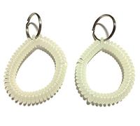 2pc ALAZCO Security Safety Glow in The Dark Key Chain Wrist Coil (w/Key Ring) Great for Dorms, Home, Office, Night Shift