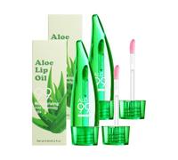 2PC Aloe Vera Lip Gloss, Long Lasting Nutritious Lip Balm Moisturizing Aloe Vera Lip Oil for Lip Treatment and Dry Lips, Color Changing Lipstick Tinted Lip Balm
