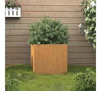vidaXL Stainless Steel Planter - Rectangular Garden/Patio Planter in Elegant Silver, 52x48x75 cm, Durable and Easy to Assemble for Outdoor Use