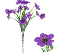 2PC Artificial Violet Grass Flowers 35cm UV Resistant(Purple)