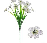 2PC Artificial Violet Grass Flowers 35cm UV Resistant(White)