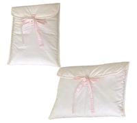 2Pc Ballet Style Tablet Protective Case Laptop Tablet Storage Bag For 11 13 Inch Solid Color Tablet Pink Bow Quilted Tablet Bag(Mix-2PCS White)