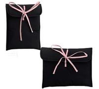 2Pc Ballet Style Tablet Protective Case Laptop Tablet Storage Bag For 11 13 Inch Solid Color Tablet Pink Bow Quilted Tablet Bag(Mix-2PCS Black)