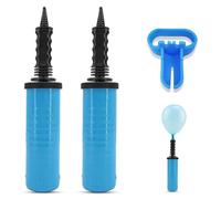 2PC Balloon Pump Manual + Balloon Tie Tool | Dual Action Hand Held Inflator, Portable Air Pump & Air Blower for Balloons, Birthday, new year Party Decoration Accessories