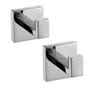 2PC Bathroom Towel Hooks Wall Mount - Chrome