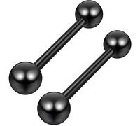 2pc Bioflex Tongue Bar Rings Black Piercing Bioplast Flexible Intial Piercings 16mm Men Women Snake Bite