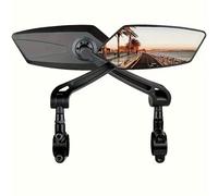(2pc Black) 2pcs high-definition glass adjustable bicycle rearview mirror, 360 rotatable side view for cycling