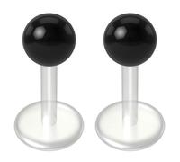 2pc Black Labret Bar 16g 1.2mm Flexible Studs Bioplast Clear Plastic Bioflex Monroe Lip Piercing Jewellery 6mm