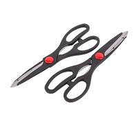2pc Black Stainless Steel Multifunctional Kitchen Scissors Set - Heavy-Duty Cooking Meat Food Paper Herb Cutting Shears - by Ashley