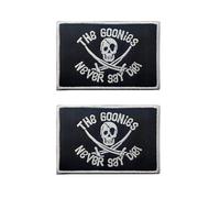 2PC Blimark Goonies Never Say Die Patch: Funny Military Morale Patches Cute Meme Mello Patch - Hook and Loop - Embroidered Emblem Fastener for Tactical Backpack Bags Murph Vests Jeans Hats Helmets