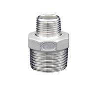 2pc BSP Male Thread 316 Stainless Steel Pipe Fitting Reducer Hex Nipple Connector Adapter(NO8)