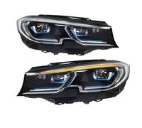 2pc Car New Headlight Compatible For BMW G20 3 Series G28 2019 2020 2021 Accessories Front Auxiliary DRL Turn Signal Light Assembly(With Blue L-ed)