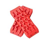 2pc Car Rescue Traction Board Emergency Mini Track Pad Tire Anti Slip Get Out Of Difficulty Snow Offroad(2PC Red)