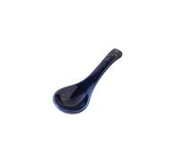 2PC- ceramic creative Lamian Noodles spoon household fresh and exquisite personality-misty sea [small spoon]