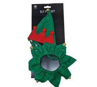 2pc Christmas Hat/Collar Bells ELF Dog/Cat/Pet Outfit Classic Santa's Lil Helper