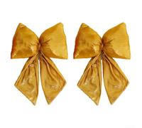 2PC Cloth Christmas Bow Decorations 42x25cm Wreath Pendant