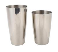 2Pc Cocktail Shaker Set : 500ml and 800ml Stainless Steel Cups with Glossy Finish, Ideal for Mixing Drinks, Dishwasher Safe Bar Essential