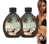 2PC Coconut Tanning Lotion, Sunbed Cream, Tanning Accelerator Lotion, Waterproof Sunbed Tanning Accelerator with Clear Bronzer, Hydrating Formula with Tanning Oil, for Indoor and Outdoor