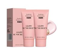 2PC Collagen Glow Sunscreen SPF 50, Facial Sunscreen, Factor 50 Face Cream, Hydrating Korean Sunscreen, SPF 50 Face Moisturiser, Broad Spectrum No White Cast Formula, Non Greasy, 50ml x 2
