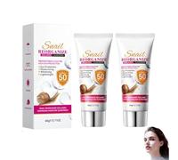2PC Collagen Sunscreen SPF 50 PA+++, Face Sun Cream, UV Ultra High Protection for Sensitive Skin, Factor 50 Sun Cream Face Moisturiser, Hydration & Matte Finish Foundation, Water-Resistant & Refresh