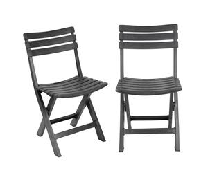 2Pc Collapsible Outdoor Folding Garden Chair Camping Patio Pool Lounge Seat