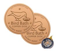 2Pc Copper Bird Bath Disk, Triple-Point Support Cleaner Tray, Bird Bath Purification Disk, Cleaning Baths Plate, Ornaments, Feeder Accessories for Water Bowl Outdoor Garden