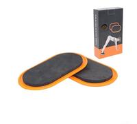 2PC Core Sliders for Pilates and Fitness Training, Gliding Mats with Hard and Soft Sides for Various Floor Types (Orange)