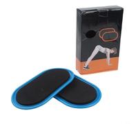 2PC Core Sliders for Pilates and Fitness Training, Gliding Mats with Hard and Soft Sides for Various Floor Types (Blue)