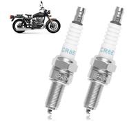 2PC CR8E Spark Plug Replacement, Motorcycle Engine Spark Plug with Zinc-Dipped Shell High Performance Prevent Pre-Ignition Improve Fuel Efficiency OEM Compatible with Motorcycles Cars ATVs