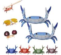 2pc Crab Pen Holder,Cute Realistic Crab Pencil Holder,Creative Funny Weightlifting Crabs Shaped Spoon Holders,Playful Style Organizer Decorative Sculpture,for Office Study Home Desk Tabletop Supplies