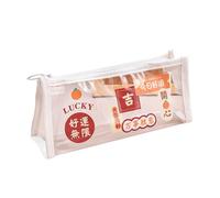 2pc Creative Text Transparent Pen Bag Color Simple Multi Functional Portable Storage Bag, Victory in Everything, 22.3*10cm