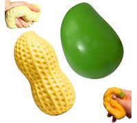 2PC Crunchy Mango Peanut Squishy Asmr Bead Filled, Slow Rising Adult,Durable Portable Slow Rebound Calming Tool for Adults for Desk, Office, adults aged 14 and older