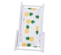2pc Cute Pineapple Phone Holder Beach Chair Desktop Stand for Desk | Wooden White Ornament, Pen Organizer for Students, Office and Gaming Setup Desks, Seaside Theme