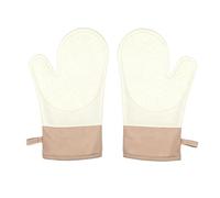 2PC Cute Silicone Kitchen Single Oven Glove Mitts Insulation Heat Resistant Microwave Baking Tools for Home Cooking(White)