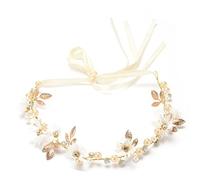 2pc Daisy Crystal Twisted Hairband With Side Tassel Decor Floral Headpiece For Bride Bridesmaid Princess