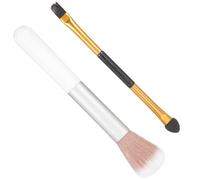 2pc Double Ended Eyeshadow Brush Plastic Wool Eye Makeup Tool