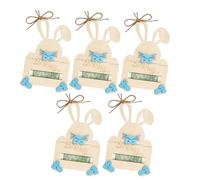 2PC Easter Bunny Money Holder for CashGift,Easter Gift CardHolder Basket Tag,Wooden Cash Gift Holder with String,EasterMoney Ornament,EasterBasket Stuffers Gifts for Baby Boy,Girl,Grandchildren