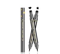 2PC Erinde Double-headed Liquid Eyeliner Stamp Pen Set, Eye Liner for Women | Eyeliner Pencil Black Eye Liner Stencil, Eyeliner Tattoo Tool, Eyeliner Stamp Shapes Star, Heart