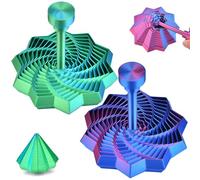 2PC Expanded Sensory Fidget Star, 3D Printed Fidget Toys for Adults Kids, 11 cm Fractal Sensory Fidget Star with Handle, Hexagon Spiral Sensory Toys for Stress Relief