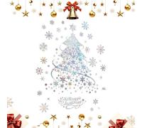 2PC Extra Large Christmas Tree Window Stickers, Merry Christmas Window Cling, White Trees Stickers 14 X 20 Inch, Reusable PVC Static Self-Adhesive Winter Decor