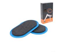 2PC Fitness Slider Mats for Pilates Core Training with Dual Design for Hardwood and Carpet Floors, Supports Strength, Balance, and Low Full Body Conditioning (Blue)