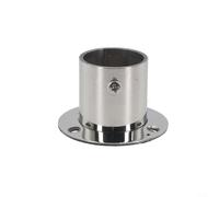 2pc Flange Rail Pole Socket End Support, Anti Rust Stainless Steel Wardrobe Bracket for Various Rooms (32mm)